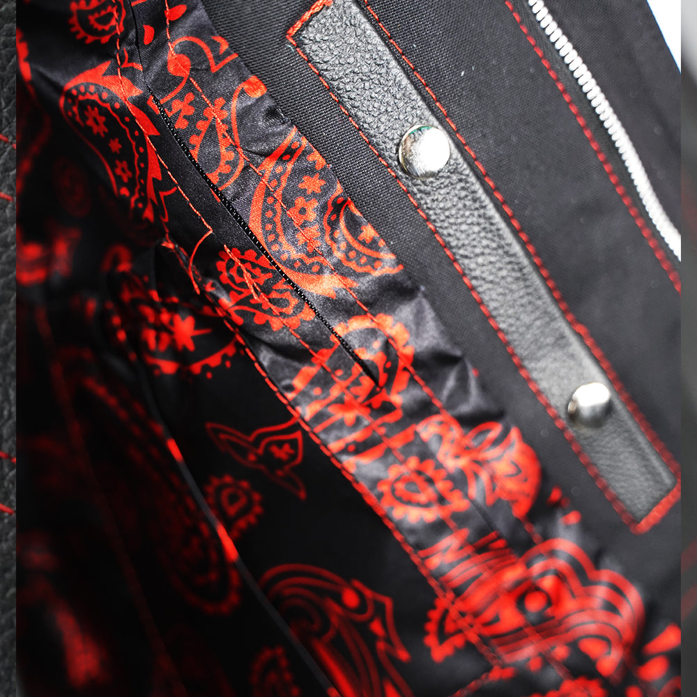 Men's motorcycle riding vest back view
