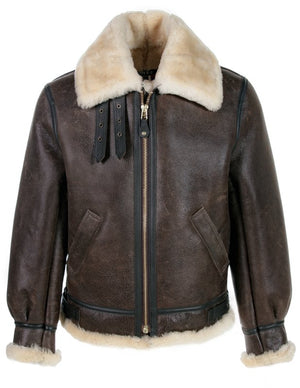 Men's shearling aviator bomber jacket