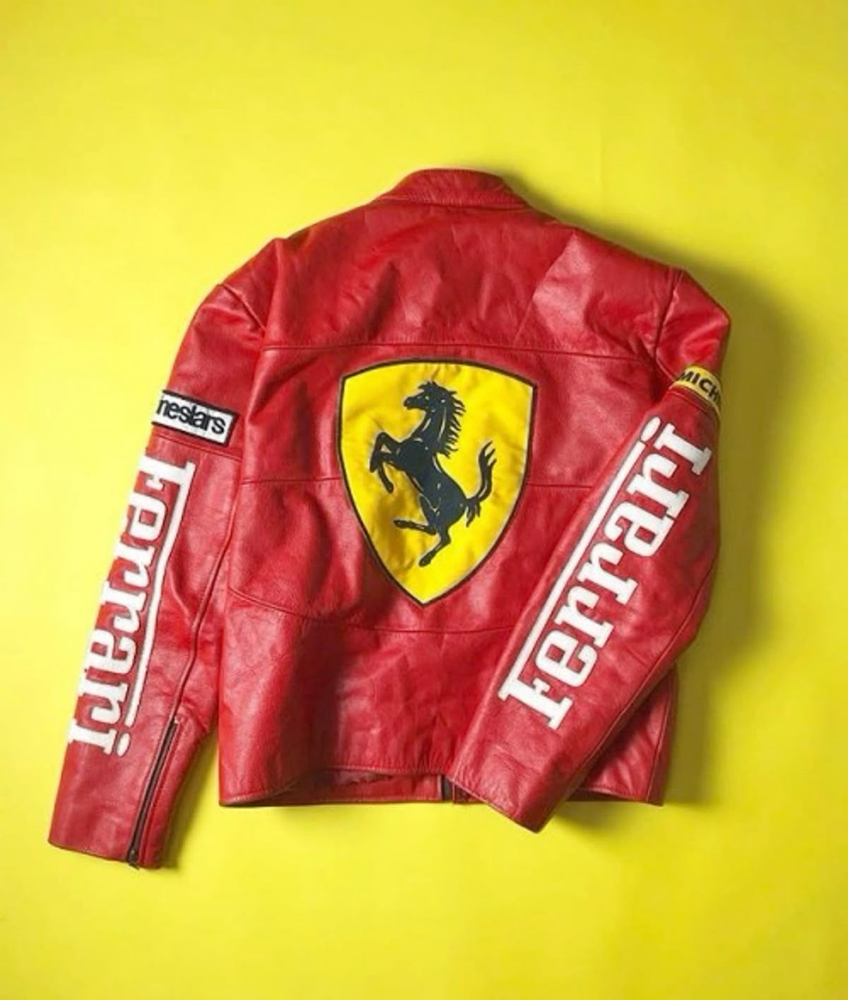 Ferrari Racing Leather Jacket – 100% Genuine Cowhide | F1-Inspired Streetwear