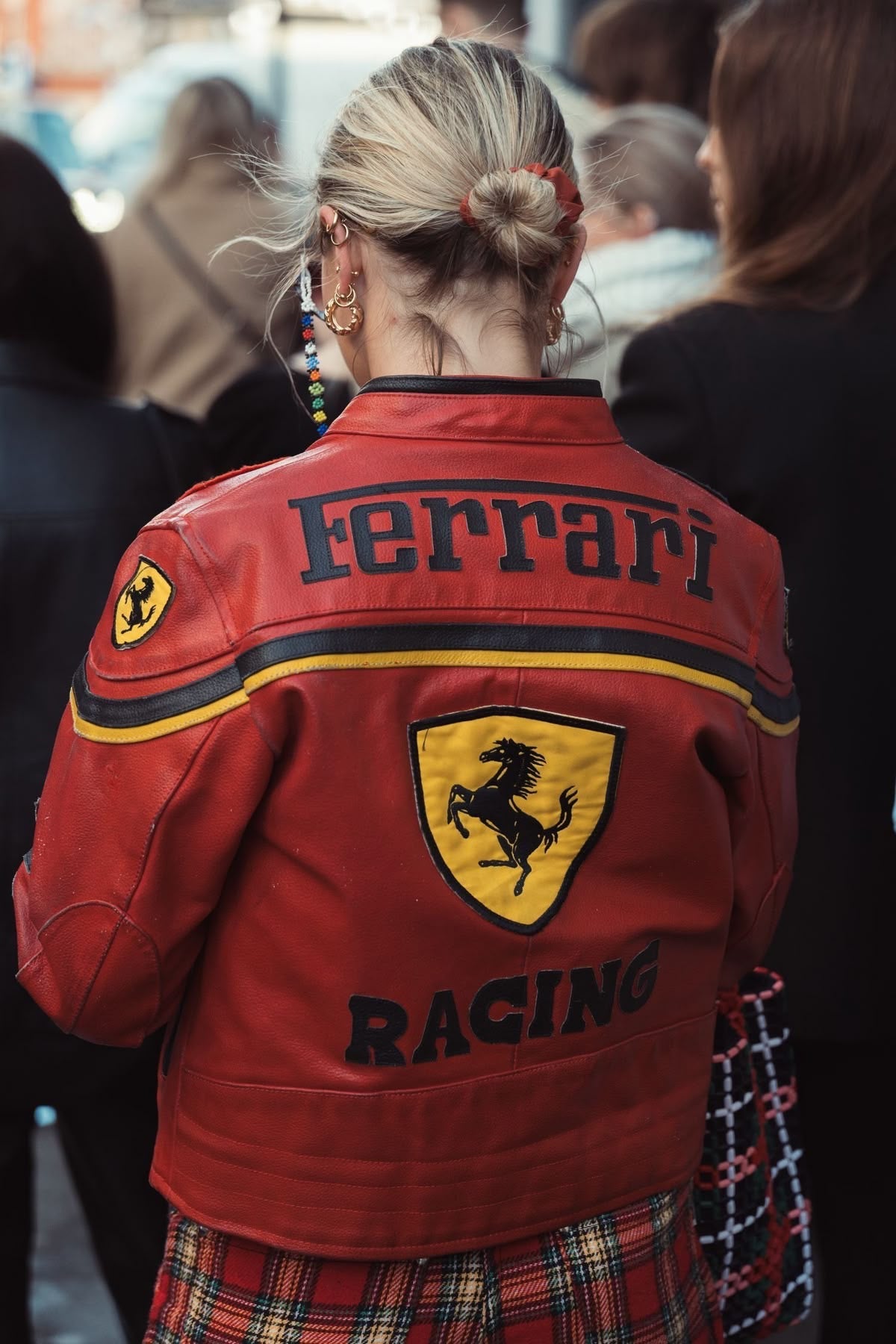 Vintage Ferrari Racing Leather Jacket – 100% Cowhide | Men's Motorsport Style