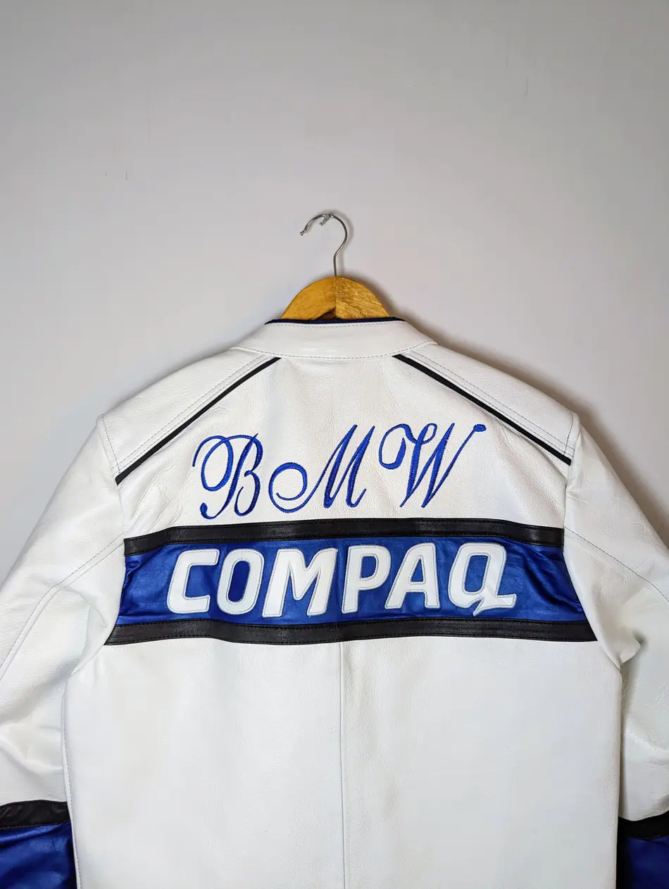 BMW Compaq Racing Leather Jacket – Real Leather Motorsport Jacket - Casual Streetwear