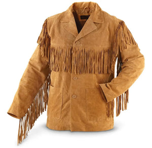 Men's horse riding Native American Western leather jacket