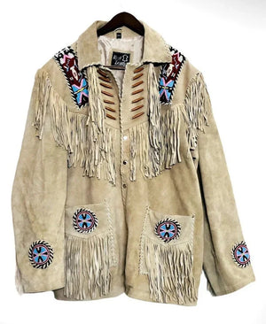 Men's Native American buckskin suede Western jacket