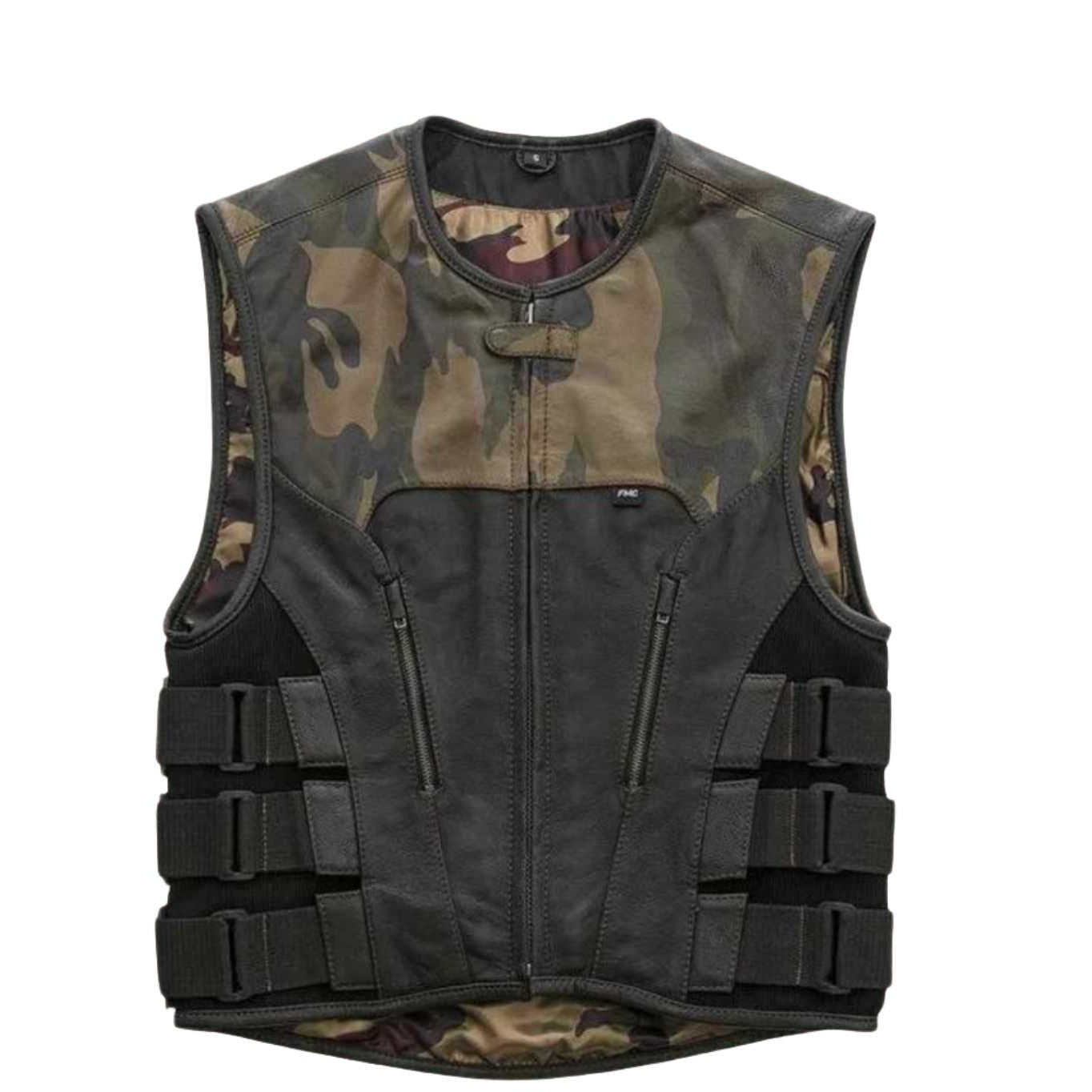 Urban Warrior men's distressed leather motorcycle vest