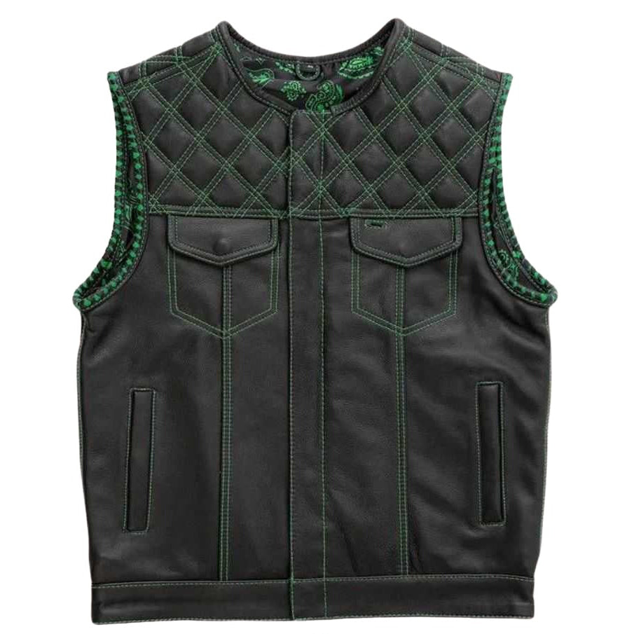 Emerald Archer men's motorcycle leather vest