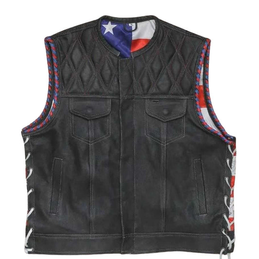 Maverick men's leather motorcycle vest