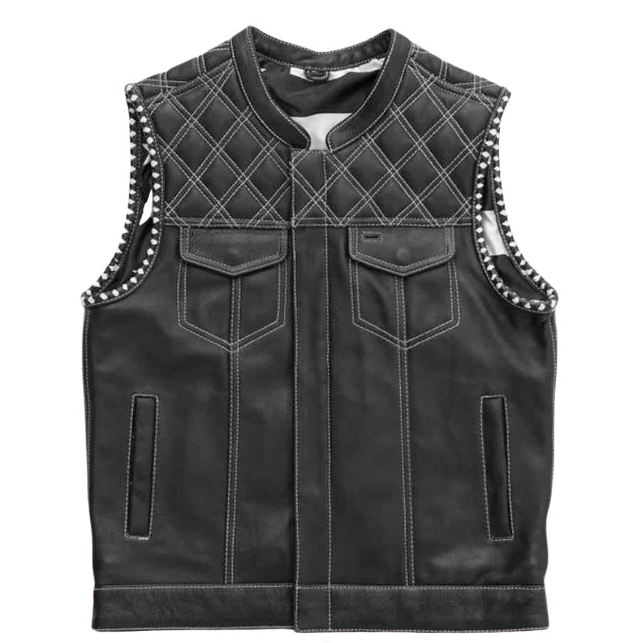 Nomad Club Style twill men's motorcycle vest