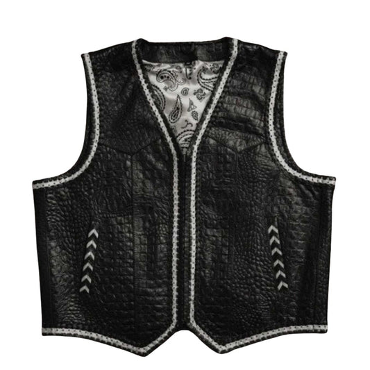 Croc Rock men's leather vest