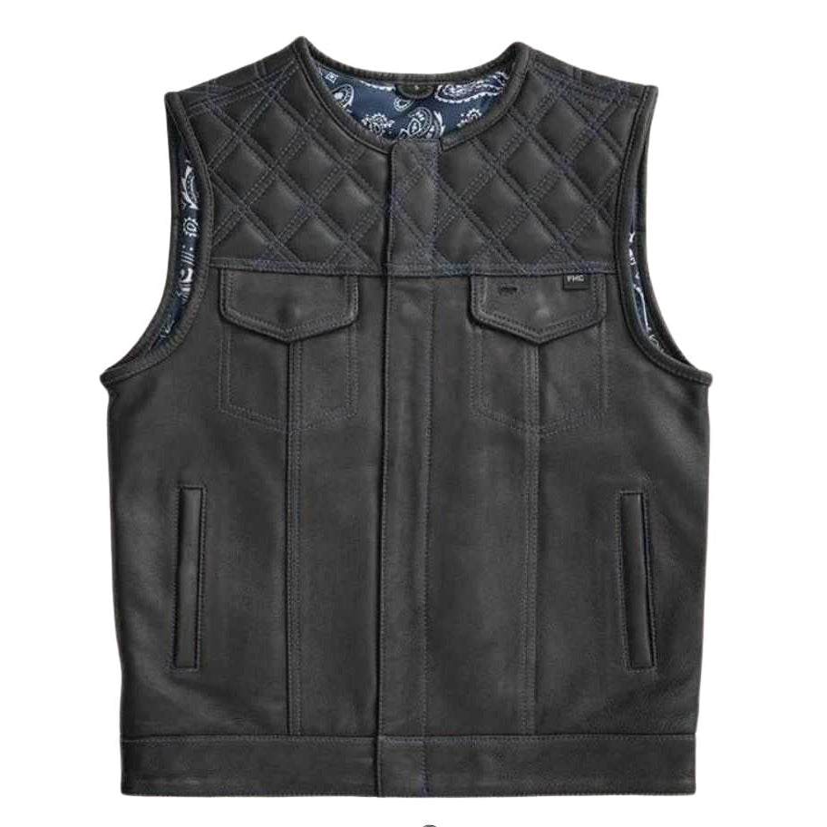 Elite Diamond Cut men's quilted leather vest