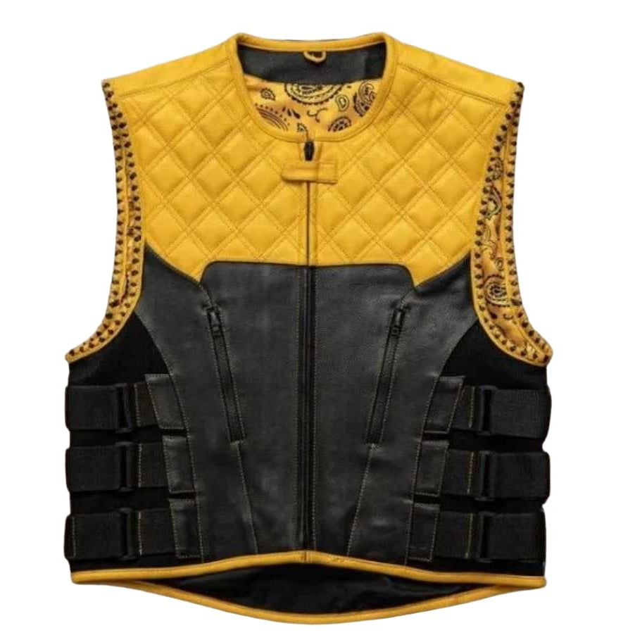 Renegade men's leather biker vest