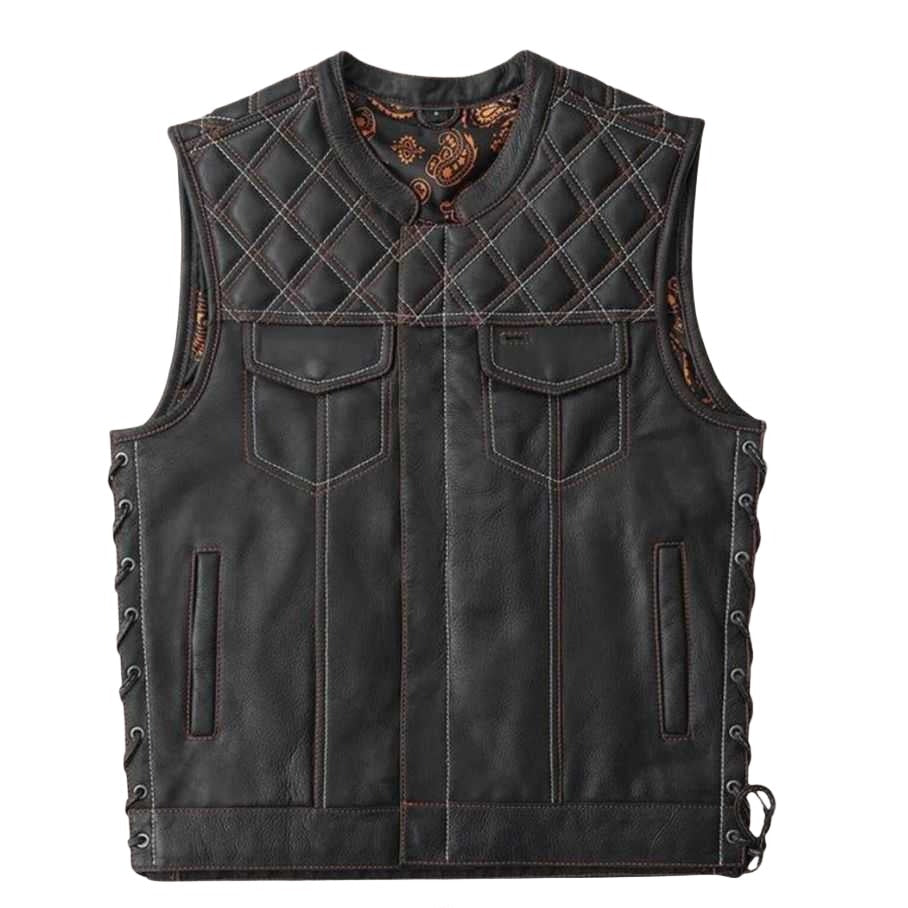 Nomad men's distressed leather motorcycle vest