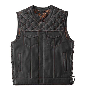 Nomad men's distressed leather motorcycle vest
