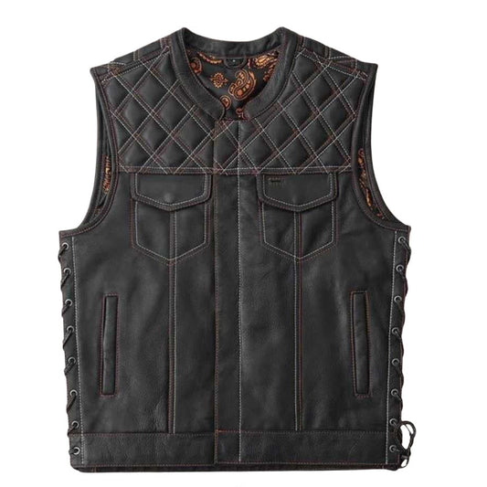 Nomad men's distressed leather motorcycle vest