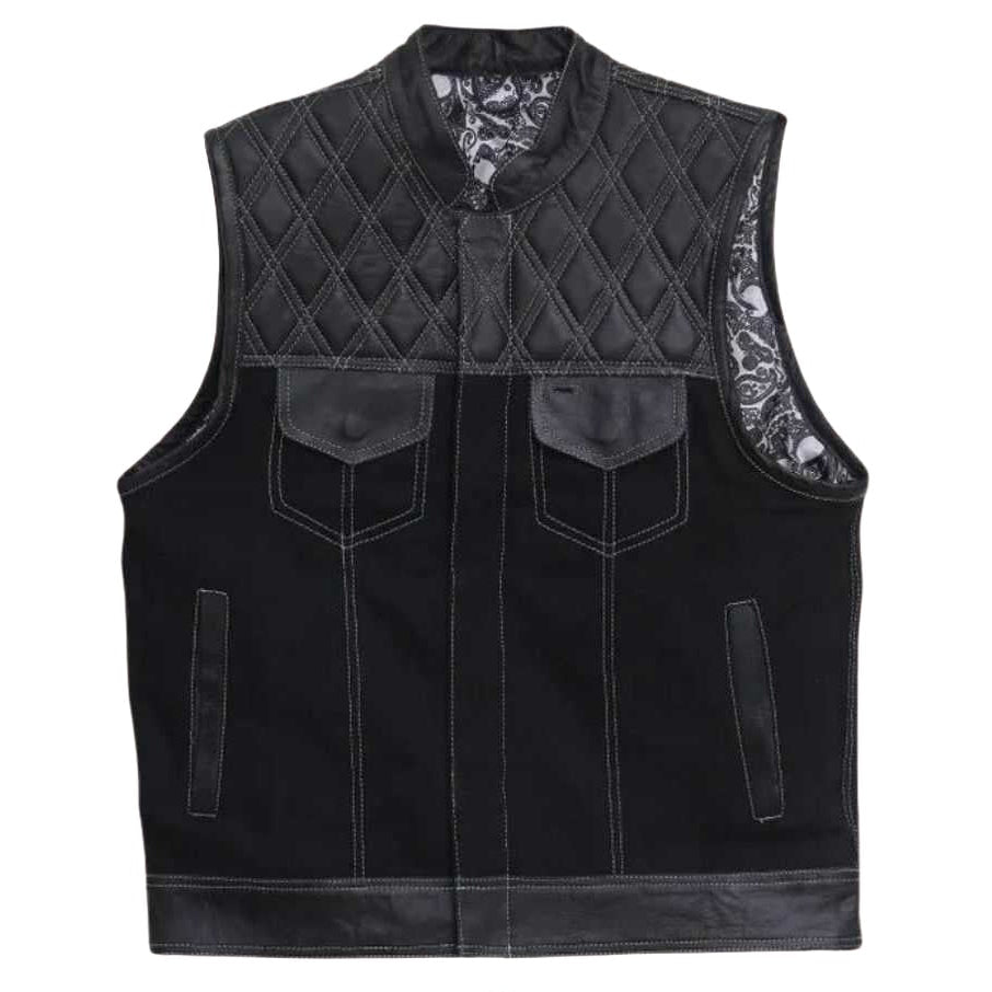 Free Spirit men's leather biker vest