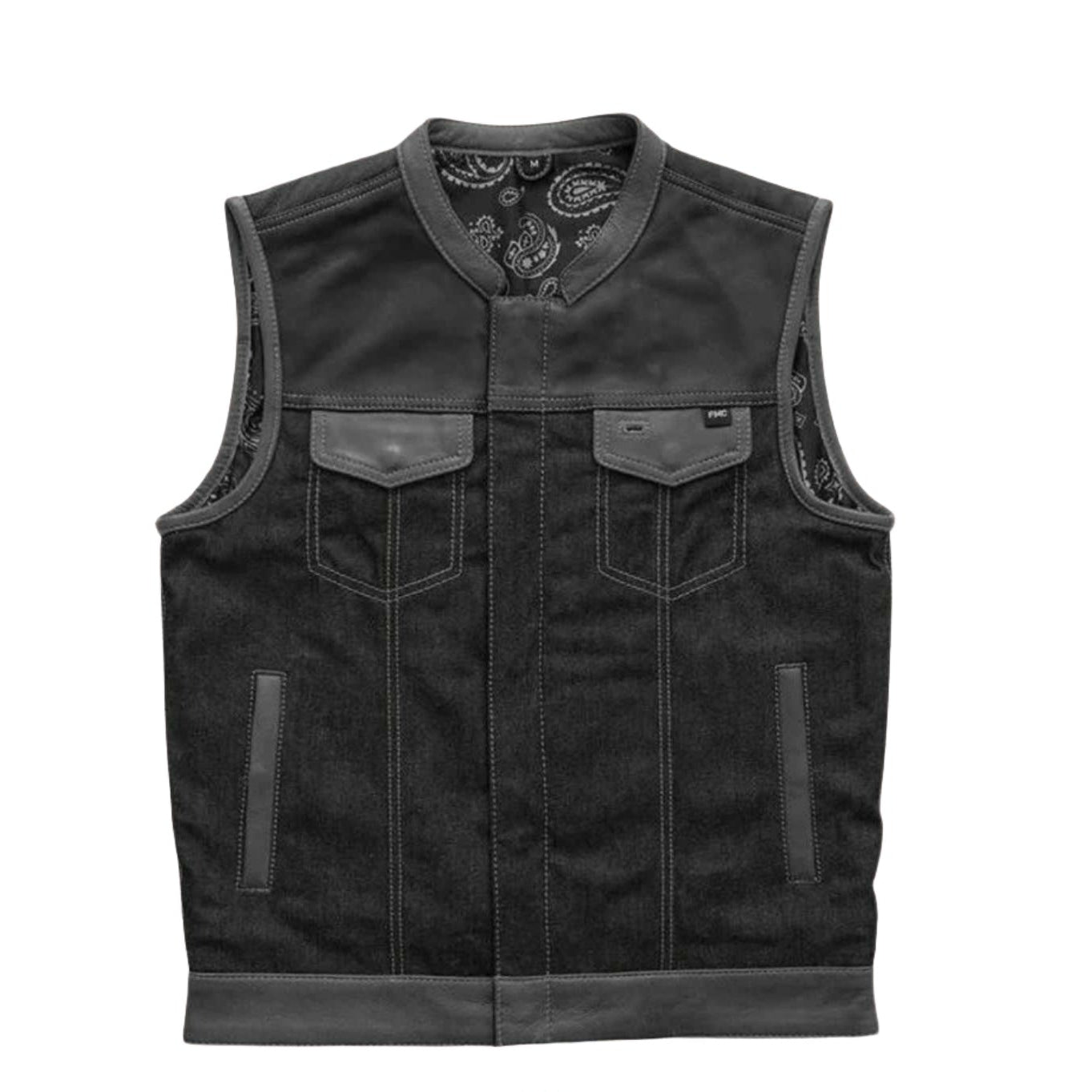 Men's Guardian denim and canvas motorcycle vest