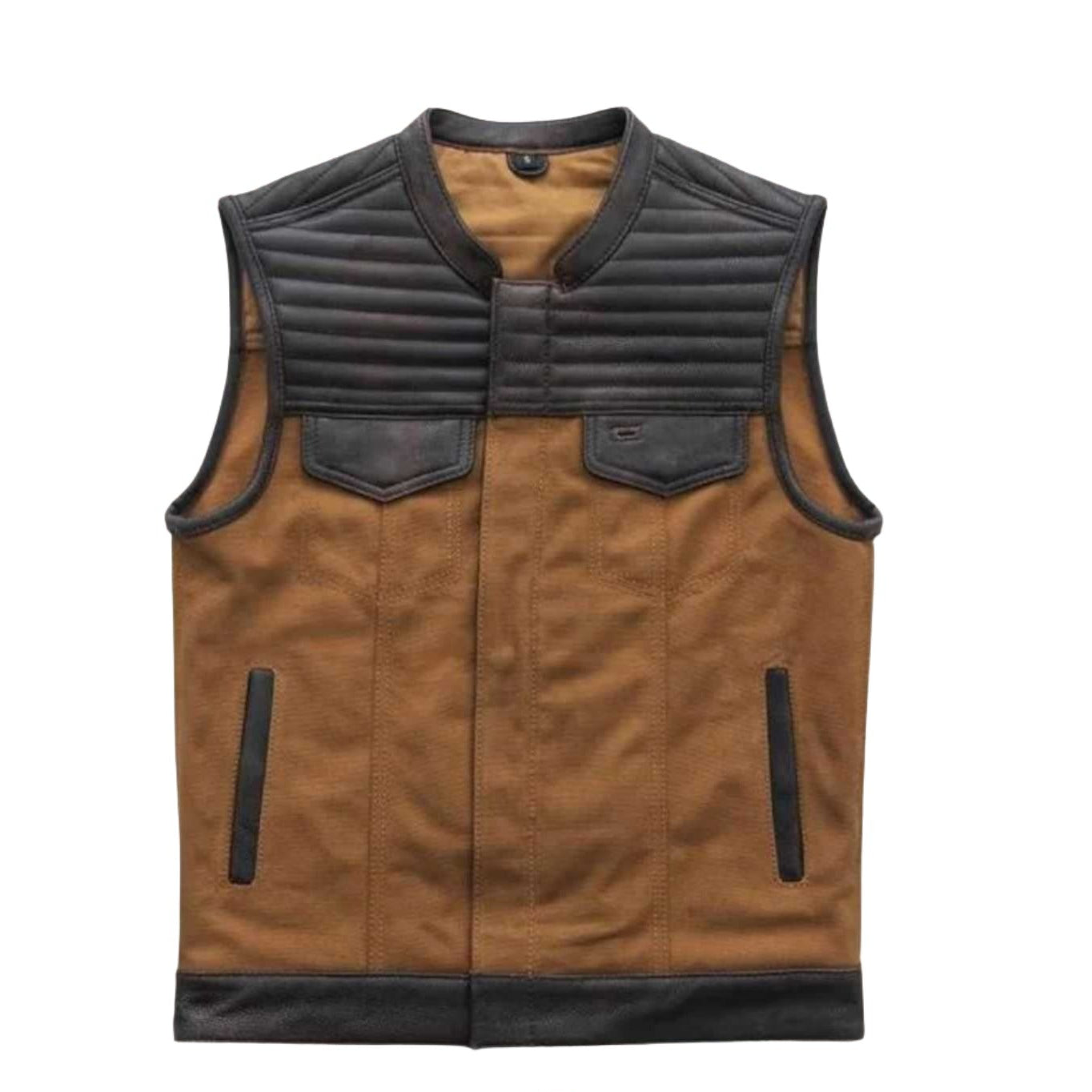 Bison distressed leather motorcycle vest
