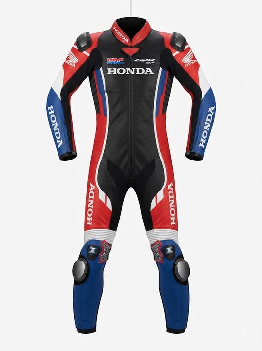 Honda CBR Motorcycle 1 Piece Biker Genuine Cowhide leather Suit