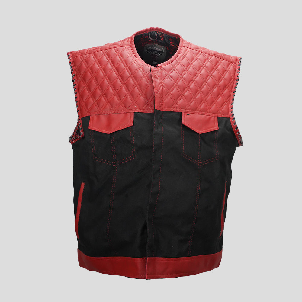 Ironclad Rider men's black leather motorcycle vest