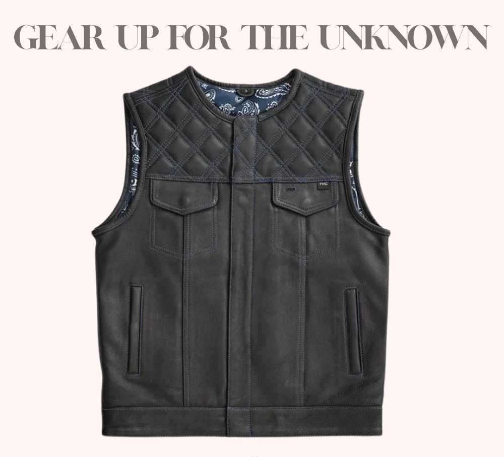 Elite Diamond Cut Men's Quilted Leather Vest | Aethilred