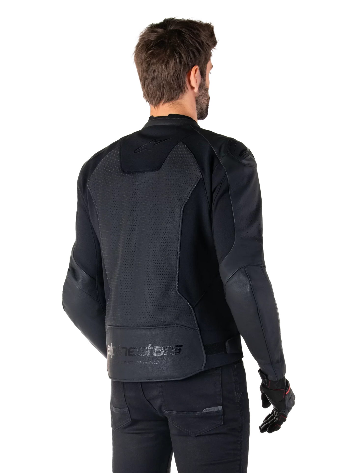 Alpinestars Faster V3 Airflow Leather Jacket – Black/Black Premium Motorcycle Gear
