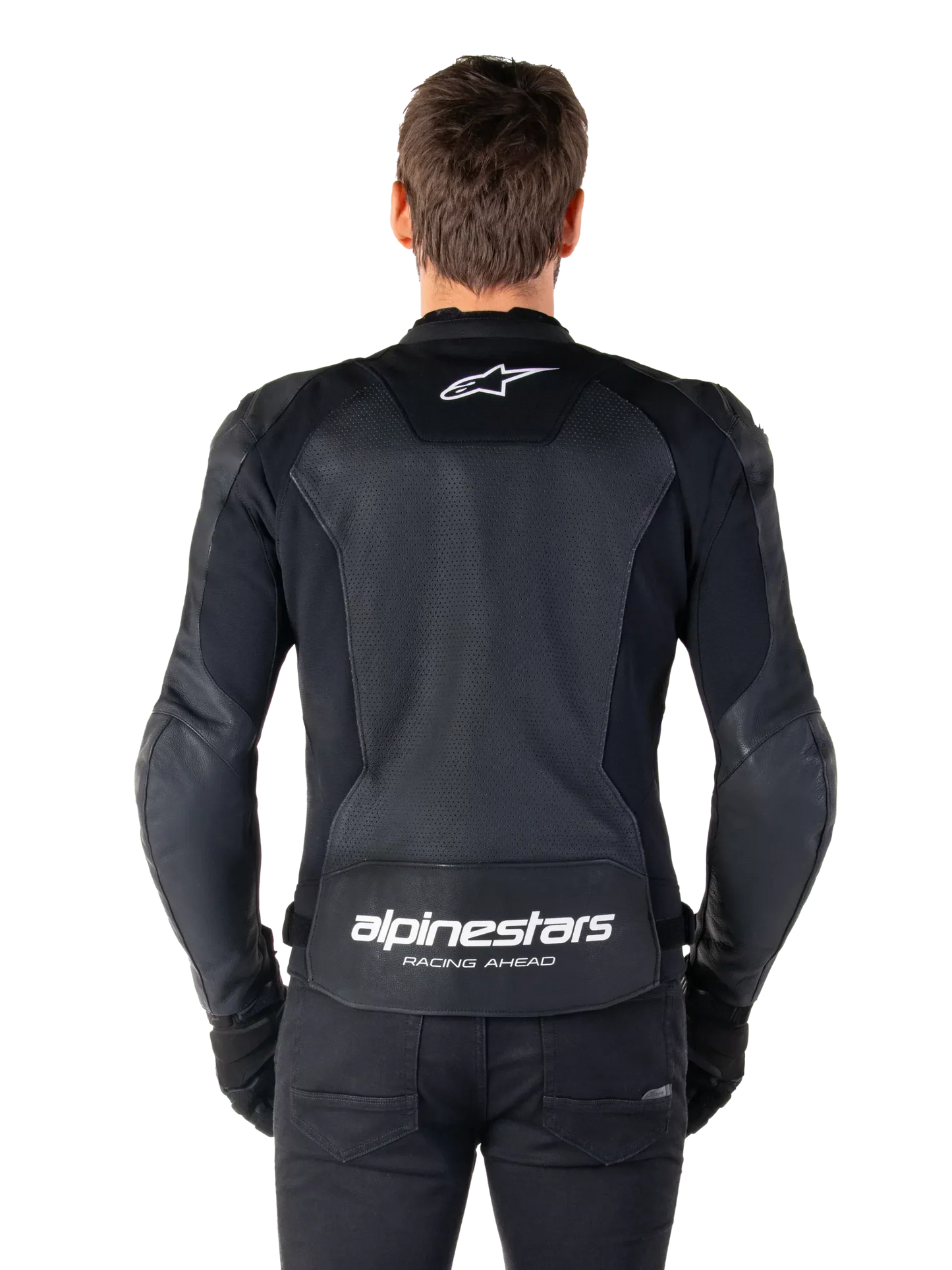 Alpinestars Faster V3 Airflow Leather Jacket – Black/White Premium Motorcycle Gear