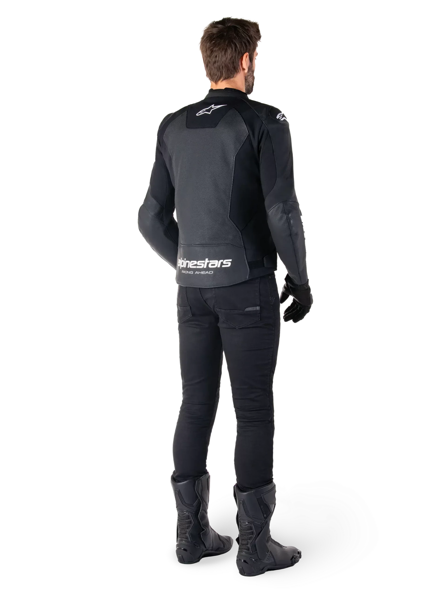 Alpinestars Faster V3 Airflow Leather Jacket – Black/White Premium Motorcycle Gear