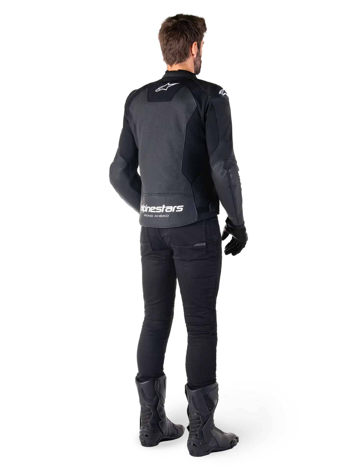 Alpinestars Faster V3 Airflow Leather Jacket – Black/White Premium Motorcycle Gear