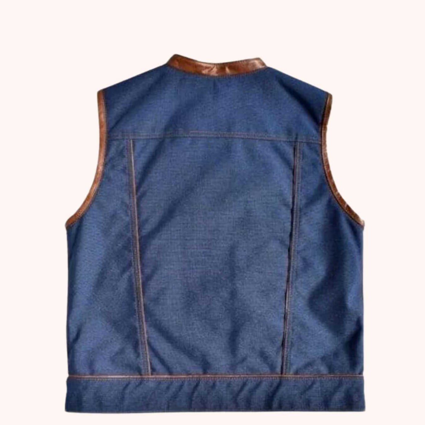 Canvas club vest with rollup collar