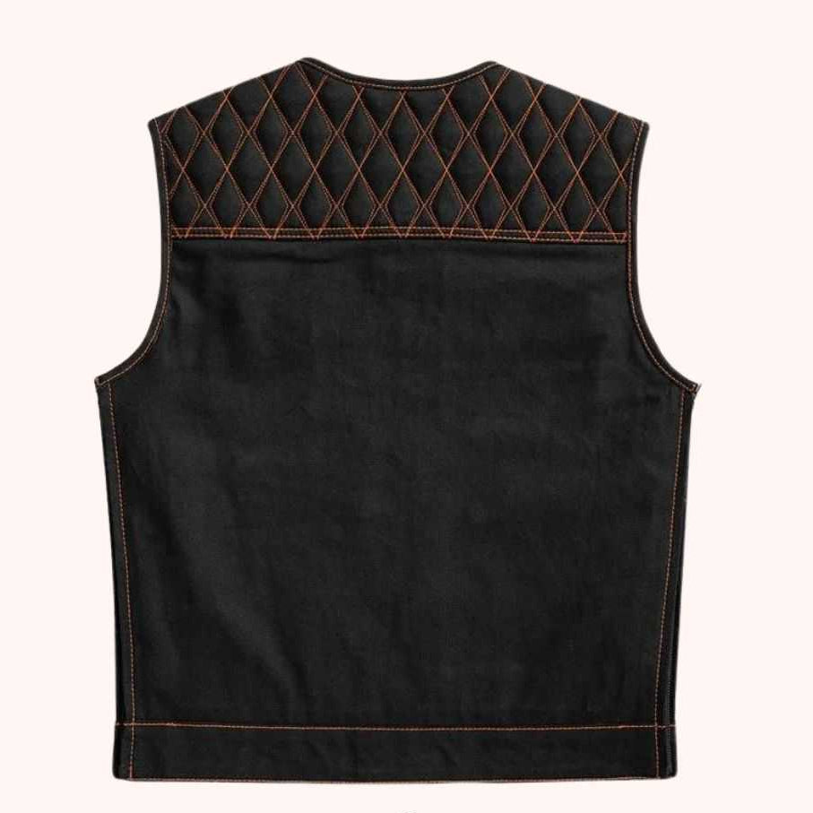 Men's club style denim vest