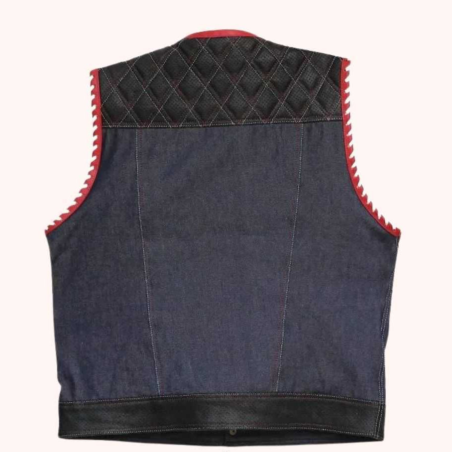 Men's club style denim vest