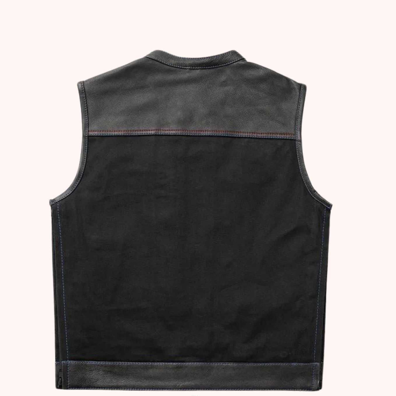 Men's club style motorcycle vest