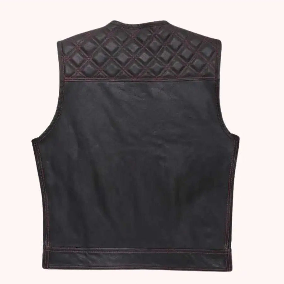 Men's club style leather vest