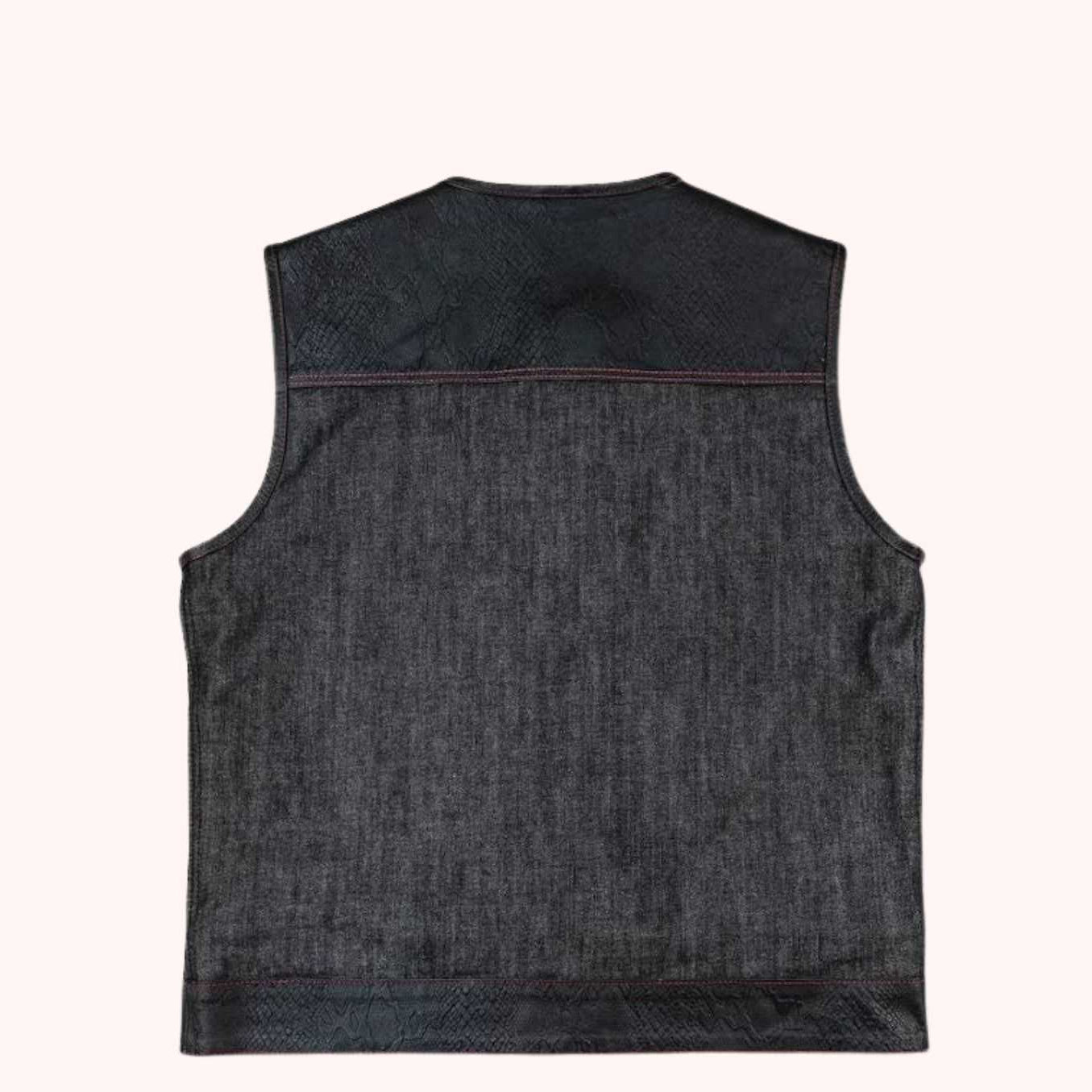 Men's club style denim vest