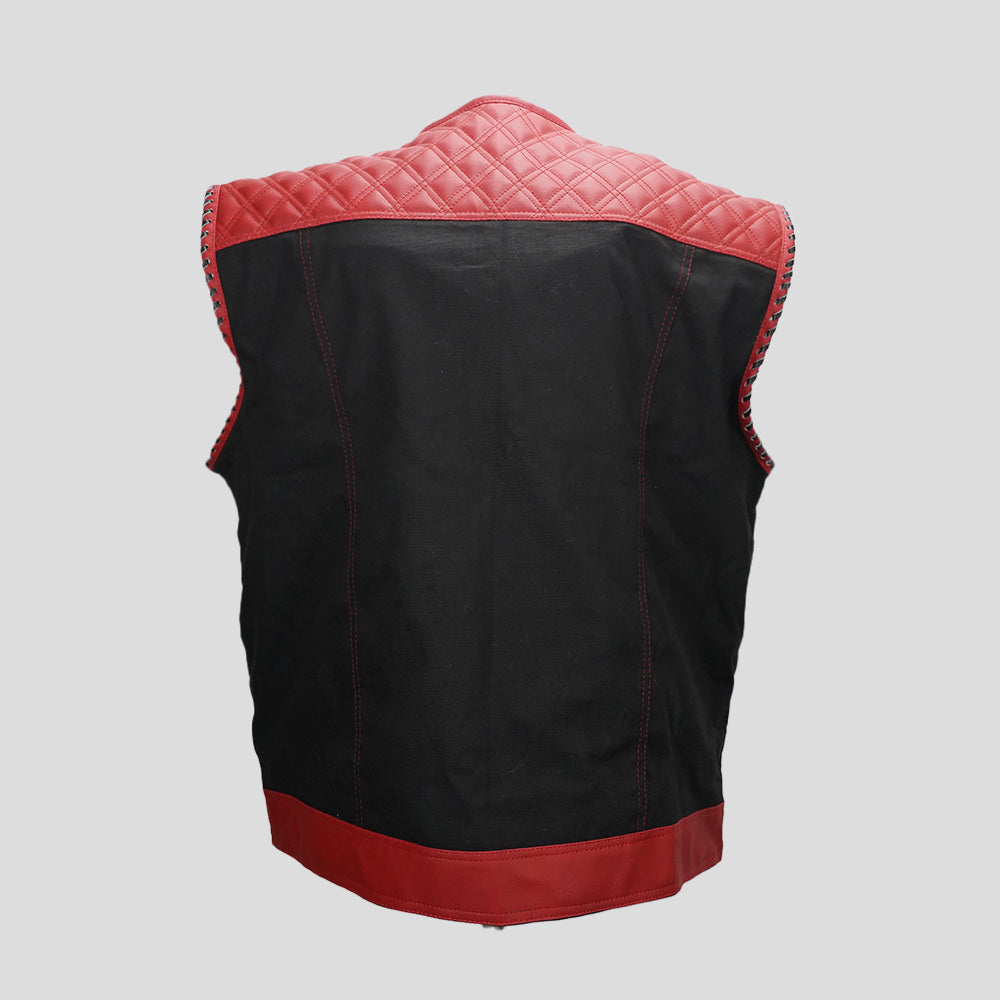 Men's club style leather vest