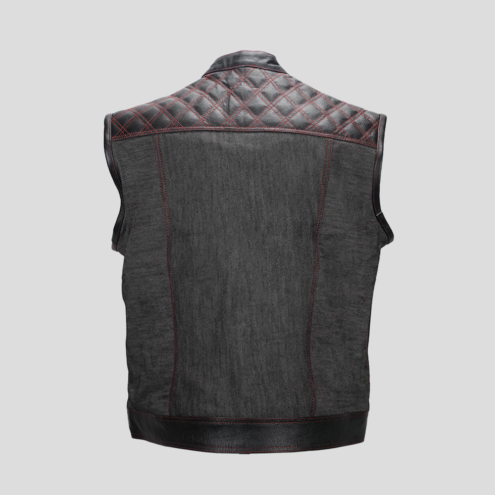 Men's club style denim vest