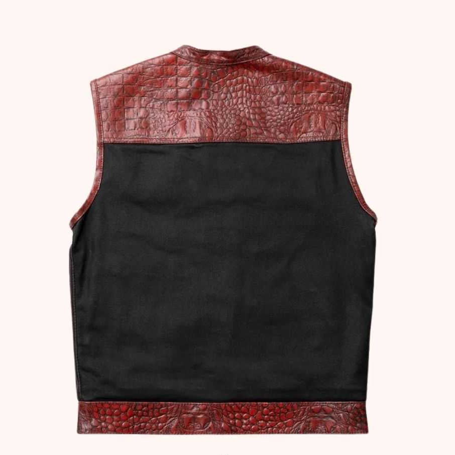 Men's club style denim vest
