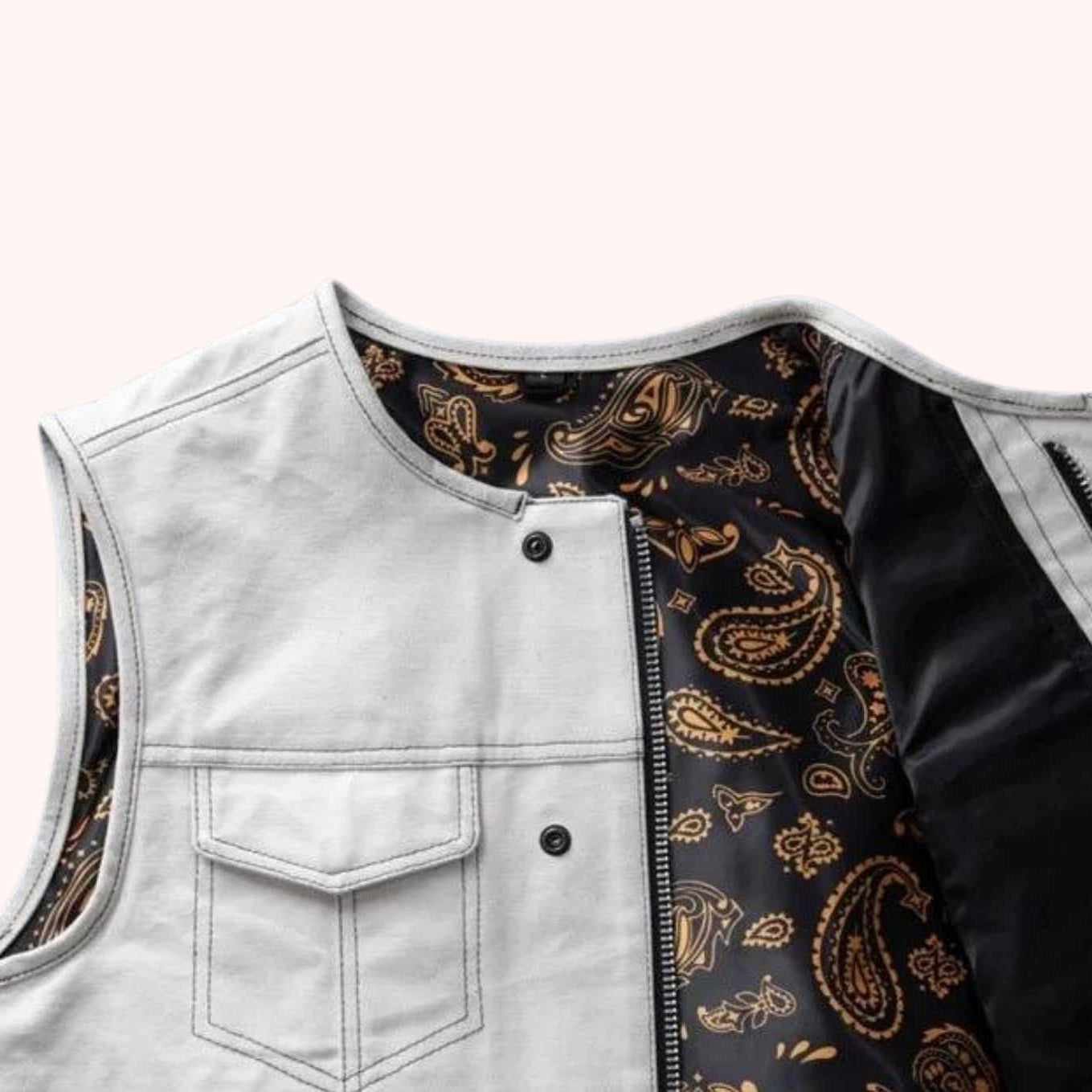Men's club style canvas vest