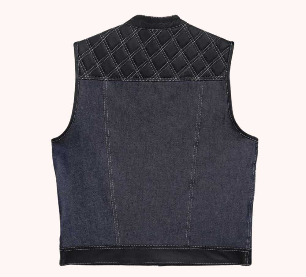 Men's club style denim vest