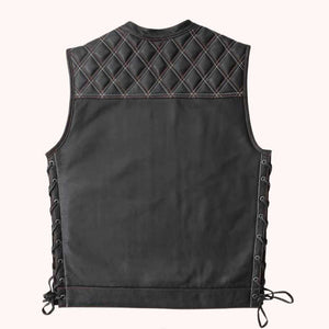 Men's club style leather vest