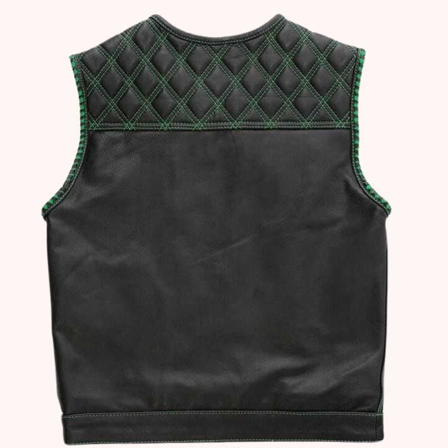 Men's club style leather vest