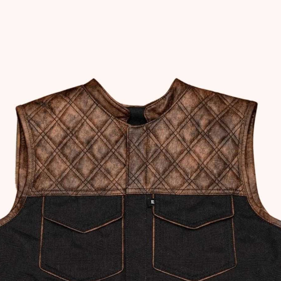 Men's club style canvas vest