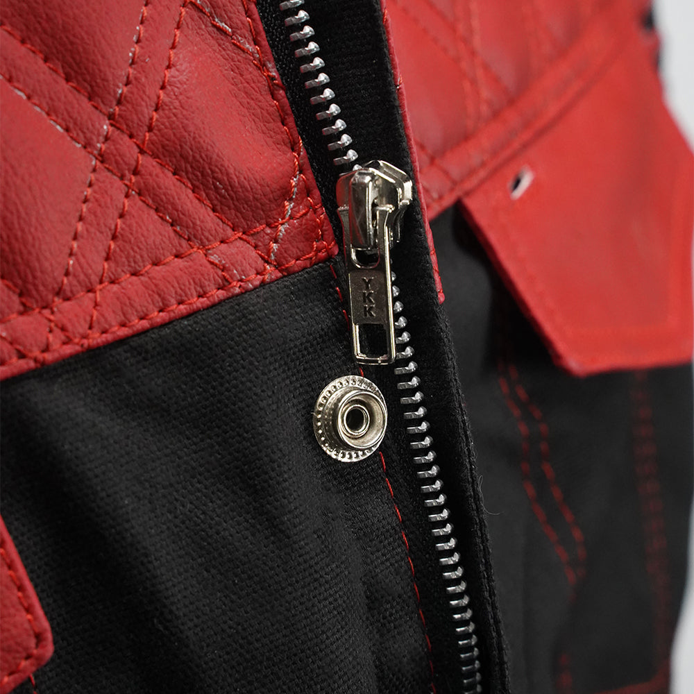 Black motorcycle vest with conceal-carry pockets