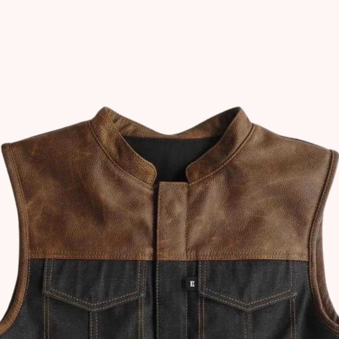 Men's club style motorcycle vest