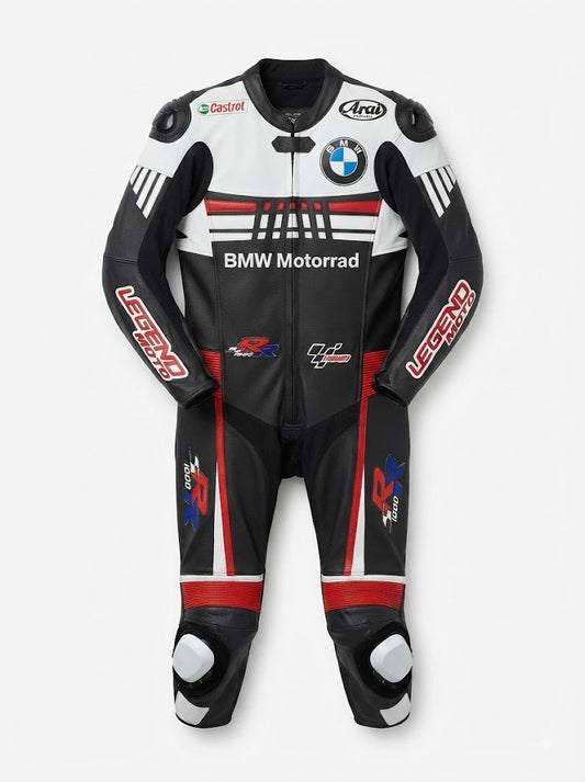 BMW Motorrad Racing Motorcycle 1 Piece Riding Gear Genuine Cowhide Leather Suit