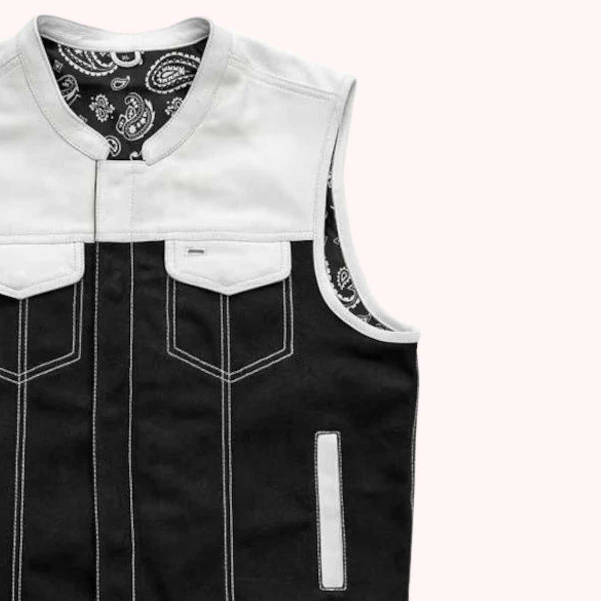 Two-tone motorcycle vest with conceal carry