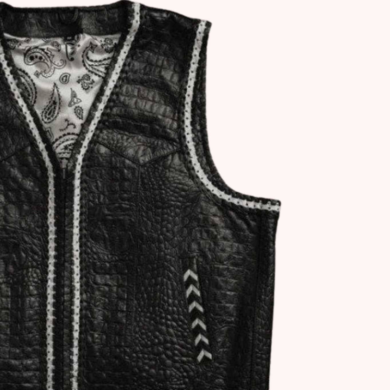 Leather vest with conceal-carry pockets