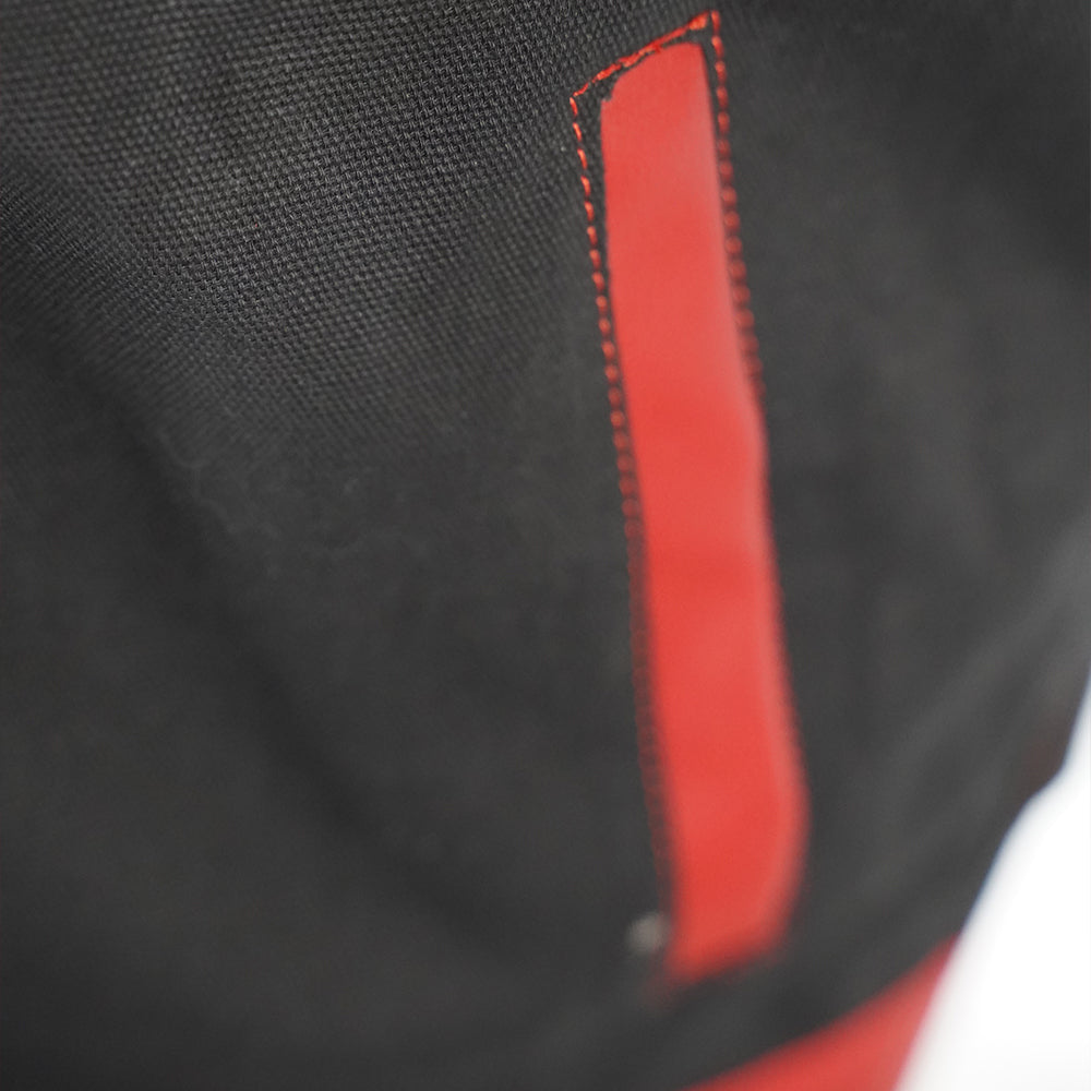Black leather vest with Hornet stitch shoulder