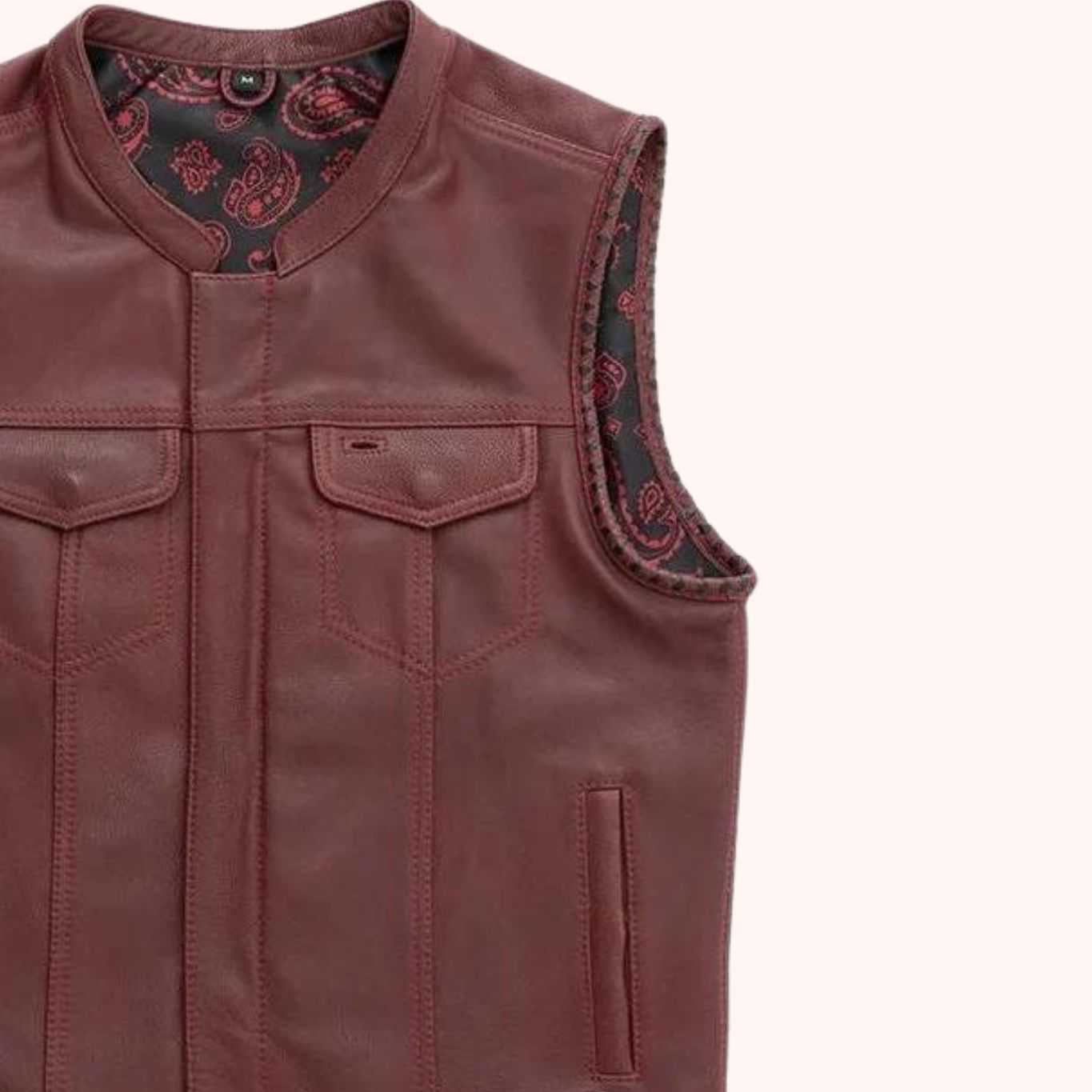 Men's canvas rider vest front view
