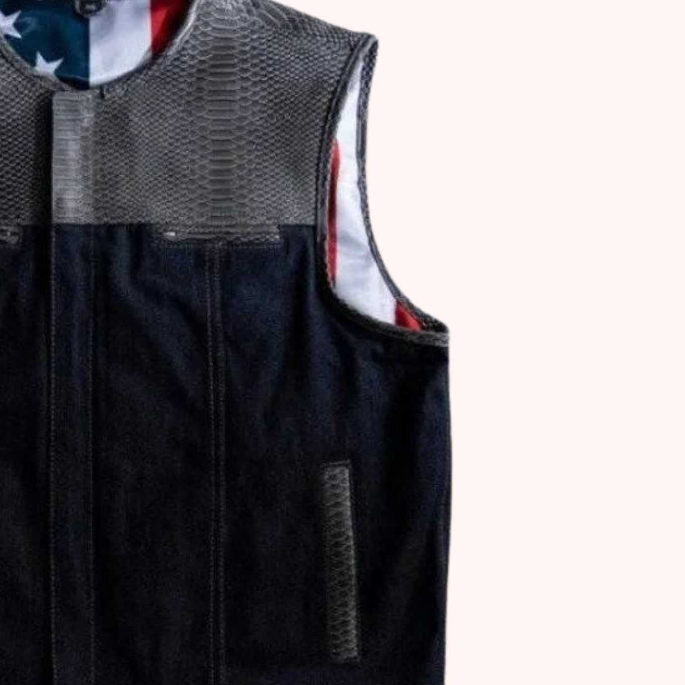 Canvas leather vest with conceal carry