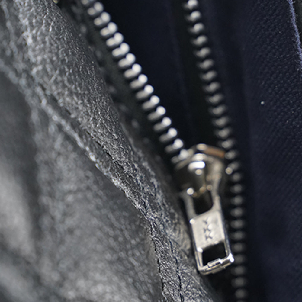 Men's canvas biker vest front view